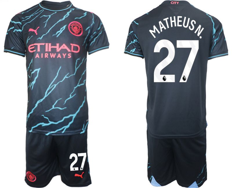 Men 2023-2024 Club Manchester City away blue #27 Soccer Jersey->manchester city jersey->Soccer Club Jersey